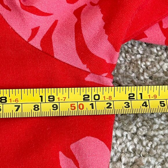 Spartina 449 Blakelynn Midi Dress Drawstring Cotton Knit Red Floral Large Resort - Picture 12 of 16